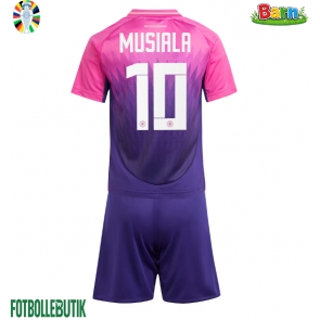 Tyskland Jamal Musiala #10 Bortaställ Barn EM 2024 Kortärmad (+ Korta byxor)